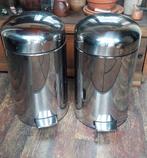 2 stuks Brabantia 12 L prullenbak pedaalemmer rvs, Minder dan 50 cm, Met pedaal, Gebruikt, 10 tot 20 liter