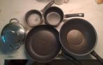 Set pannen, Huis en Inrichting, Keuken | Potten en Pannen, Ophalen, Zo goed als nieuw, Rvs, Pannenset