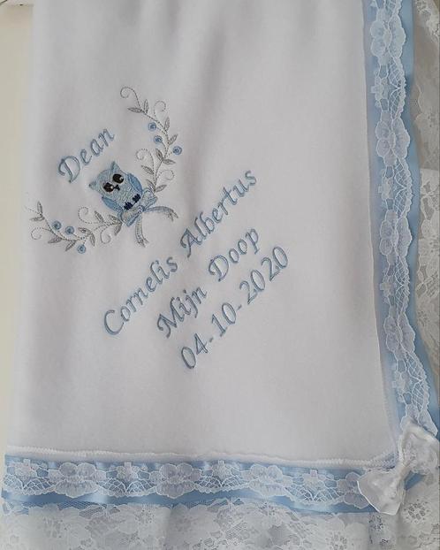 Geboorte deken met naam doopdeken christening Blanket  handg, Kinderen en Baby's, Kraamcadeaus en Geboorteborden, Nieuw, Kraamcadeau