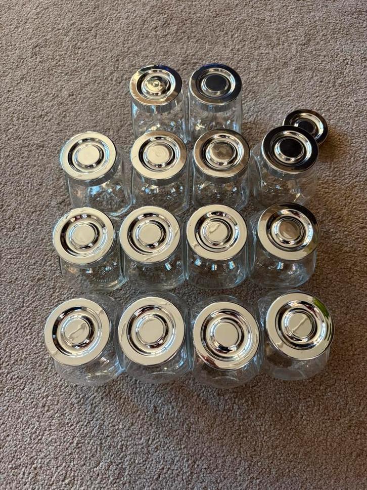 14 Leuke kruidenpotjes, Huis en Inrichting, Keuken | Potten en Pannen, Zo goed als nieuw, Pot, Bus of Blik, Glas, Ophalen of Verzenden