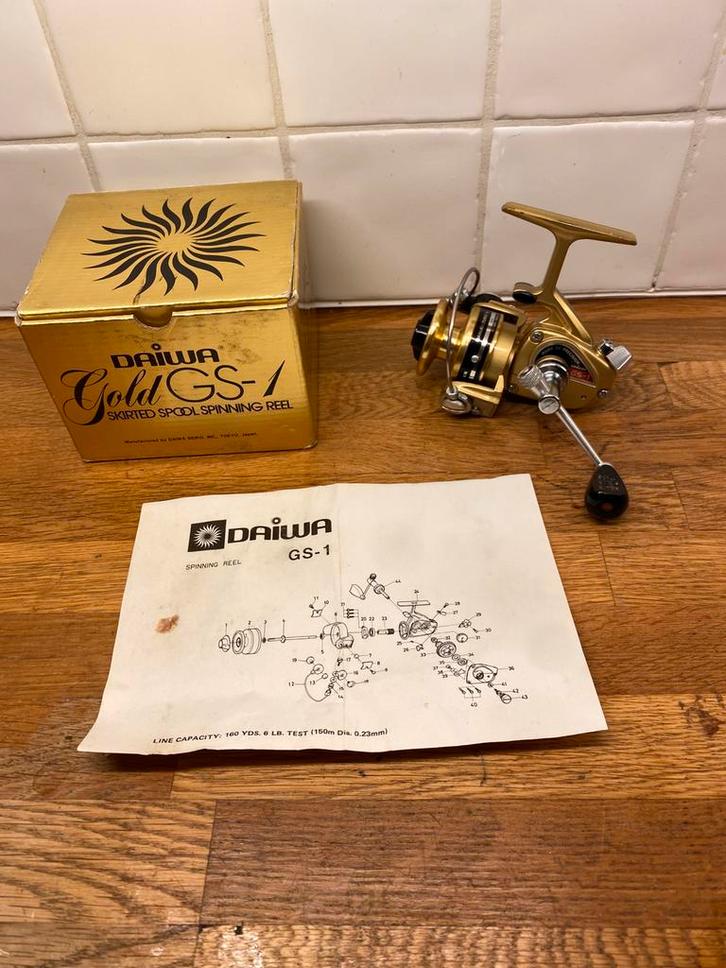 Daiwa GS-1 prachtige staat met doos en toebehoren, Watersport en Boten, Hengelsport | Algemeen, Zo goed als nieuw, Molen, Ophalen of Verzenden