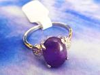Nieuwe silvertone ring met Amethyst-  (Size 19mm), Sieraden, Tassen en Uiterlijk, Ringen, Overige materialen, Verzenden, 19 tot 20