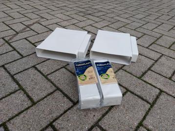 Vlakventilatiekanaal T-stuk & Koppelstuk 220x55mm Nieuw beschikbaar voor biedingen