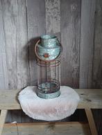 Zinken windlicht met glas, Huis en Inrichting, 25 tot 50 cm, La Rentree, Ophalen of Verzenden, J.vanhijum@kpnmail.nl