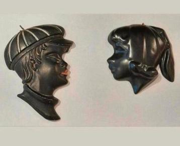 Set mooie wand profielbeeldjes 10-14 cm beschikbaar voor biedingen