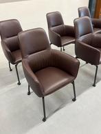 2 Nieuw Leolux Gyon hoog eetkamerstoelen Noli leer Wielen, Huis en Inrichting, Stoelen, Leolux, Twee, Nieuw, Leer