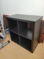 Kallax vakkenkast IKEA zwartbruin 4 vaks, Ophalen, Met plank(en), Gebruikt, Minder dan 150 cm