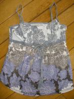 ESPRIT top tuniek grijs wit lila bloem maat 38, Maat 38/40 (M), Wit, Ophalen of Verzenden, Zo goed als nieuw