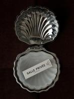 Vintage franse rvs boter kaviaar schelp staal glas 70s retro, Antiek en Kunst, Ophalen of Verzenden