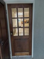 Massief eiken houten deur, 80 tot 100 cm, Ophalen of Verzenden, Zo goed als nieuw, 200 tot 215 cm