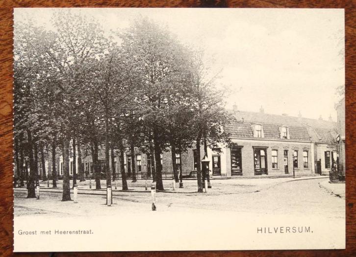 Hilversum Groest met Heerenstraat (reprint), Verzamelen, Ansichtkaarten | Nederland, Noord-Brabant, Voor 1920, Ophalen of Verzenden
