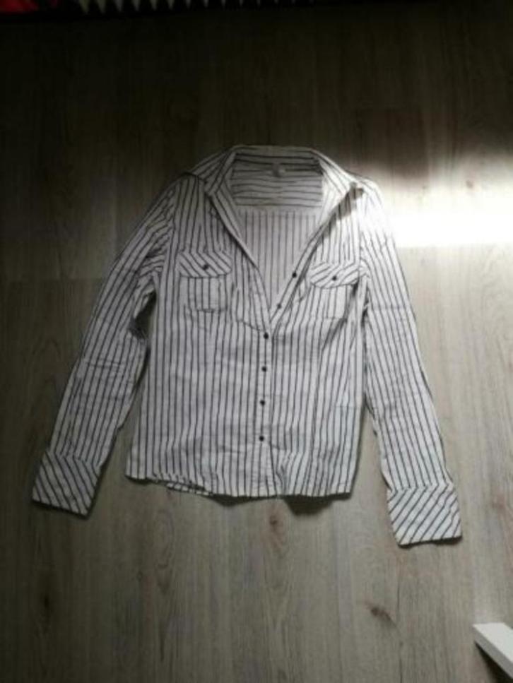 zwart wit gestreepte blouse maat 38, Kleding | Dames, Blouses en Tunieken, Zo goed als nieuw, Maat 38/40 (M), Wit, Ophalen of Verzenden