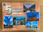 King Puzzel 5x1000 Steden -, Ophalen of Verzenden, 500 t/m 1500 stukjes, Nieuw, Legpuzzel