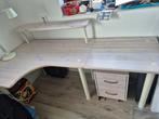Flexa white wash hoek bureau verlengd, Huis en Inrichting, Bureaus, Ophalen, Zo goed als nieuw