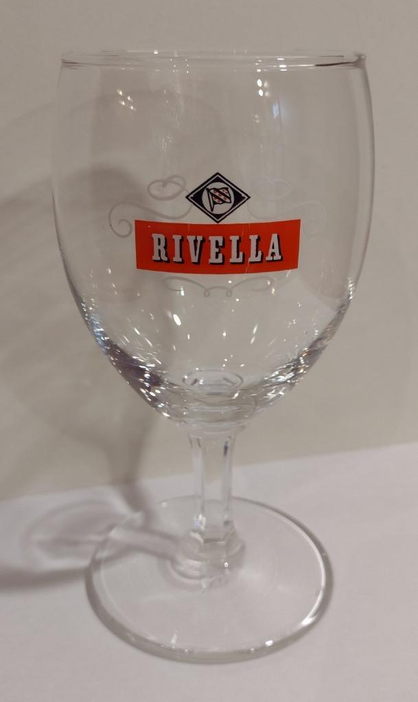 Vintage Rivella Glas op Voet 18cl., Verzamelen, Glas en Borrelglaasjes, Gebruikt, Frisdrankglas, Ophalen of Verzenden