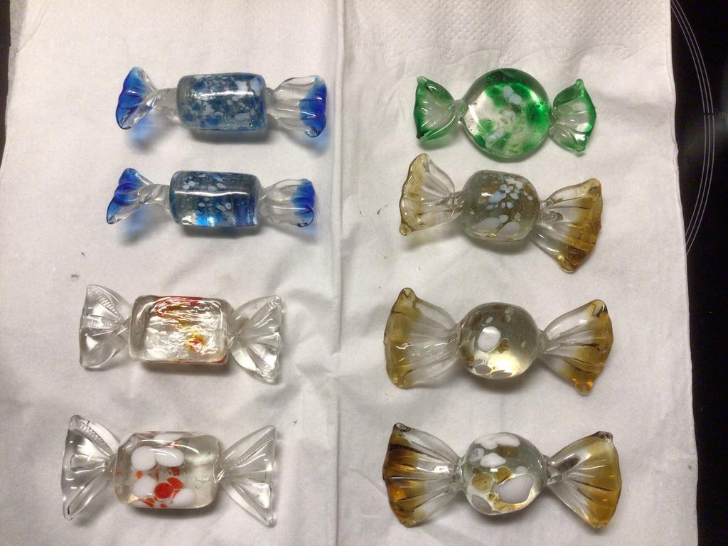 8 decorative Glazen snoepjes / glas snoepje, Antiek en Kunst, Antiek | Glas en Kristal, Ophalen