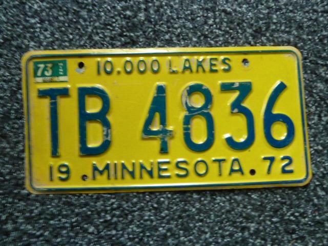 Kentekenplaat Licenseplate Minnesota 1972 USA, Verzamelen, Automerken, Motoren en Formule 1, Gebruikt, Auto's, Ophalen of Verzenden
