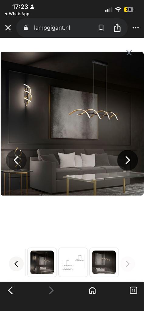 Moderne Messing Eettafel Hanglamp Sylvian, Ophalen, Zo goed als nieuw, Metaal, 75 cm of meer