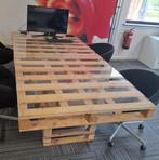 Gratis Tafel van pallets met glasplaat, Ophalen, Gebruikt, 100 tot 150 cm, 200 cm of meer