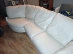 Mooie leren hoekbank creme wit, Huis en Inrichting, Ophalen of Verzenden, Zo goed als nieuw, Vierpersoons of meer