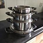 Pannenset, Huis en Inrichting, Keuken | Potten en Pannen, Ophalen, Gebruikt, Rvs, Pannenset