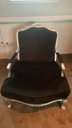 Brocante stoel barok zwart/zilver, Huis en Inrichting, Ophalen, Gebruikt, 75 tot 100 cm, 75 tot 100 cm