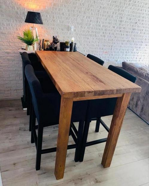 Bar eettafel anteakhout, Huis en Inrichting, Tafels | Eettafels, Zo goed als nieuw, 100 tot 150 cm, 100 tot 150 cm, Vier personen