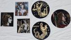 Reverse glasspainting, achterglasschildering, 6 stuks, Antiek en Kunst, Ophalen of Verzenden
