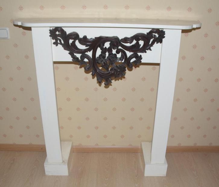 Brocante schouw met sierlijk ornament schoorsteenmantel, Huis en Inrichting, Haarden, Overige soorten, Ophalen