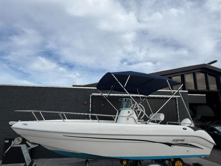 Aquamar 18 FT Consoleboot 50PK Johnson, Watersport en Boten, Vis- en Consoleboten, Zo goed als nieuw, 30 tot 50 pk, 3 tot 6 meter