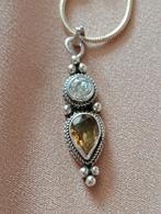 Prachtige oude 925 zilveren ketting met hanger, Ophalen of Verzenden, Zilver, Hanger