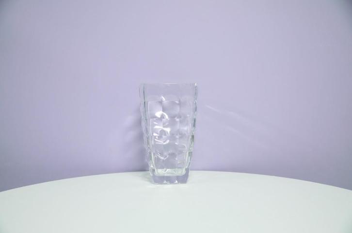 glazen vaas kussentjes, Huis en Inrichting, Woonaccessoires | Vazen, Gebruikt, Overige kleuren, Minder dan 50 cm, Glas, Ophalen of Verzenden
