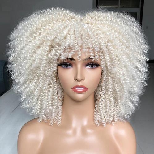Blonde Afro Pruik Vrouwen Krullen Haar Blond Dames Haarstuk, Sieraden, Tassen en Uiterlijk, Uiterlijk | Haarverzorging, Nieuw
