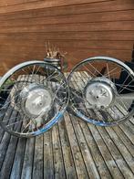 Set in nieuwstaat spaakwielen 160mm naaf met leleuremdeksels, Fietsen en Brommers, Brommeronderdelen | Kreidler, Ophalen of Verzenden