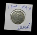 **  1939-A  - Duitsland  -  2 MARK met Swastika  - ZILVER **, Postzegels en Munten, Munten | Europa | Niet-Euromunten, Verzenden