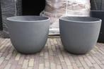 Grijze ronde clayfibre bloempotten terras Ø52 x 42 cm., Ophalen, 40 cm of meer, Tuin, Rond