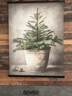 Kerst linnen wanddoek, wandhanger, rendier, wanddecoratie,, Huis en Inrichting, Ophalen of Verzenden, Nieuw