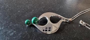 Zilveren vintage modernist ketting unidor  beschikbaar voor biedingen