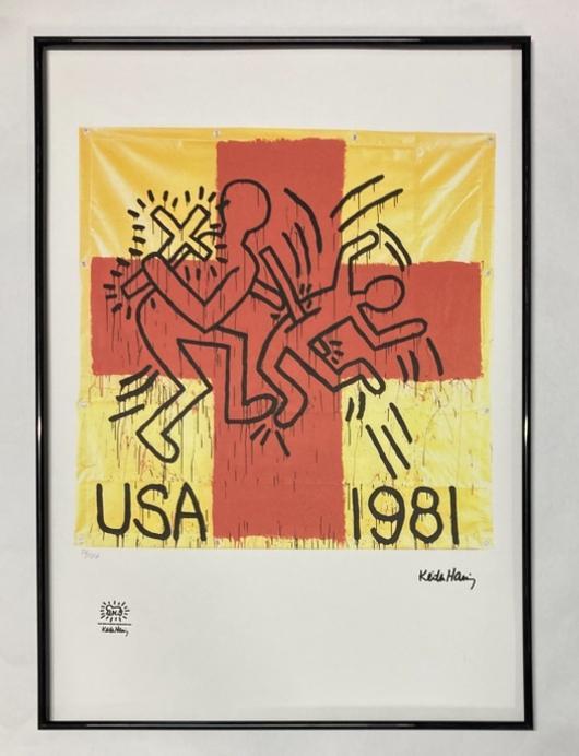 Keith Haring : litho op groot formaat, Antiek en Kunst, Kunst | Litho's en Zeefdrukken, Ophalen of Verzenden