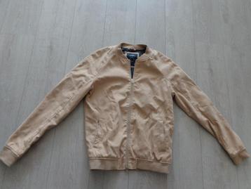 beige gevoerde heren(tussen)jas van Pull & Bear, maat L 