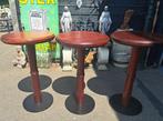 3 mooie zware statafels echt oud & in goede staat bruin café, Ophalen
