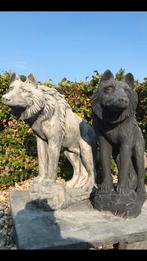 Wolf 80cm 130kg Wolven Wolfhond Husky Timberwolf Wolfsrudel, Ophalen of Verzenden, Nieuw, Beton, Dierenbeeld