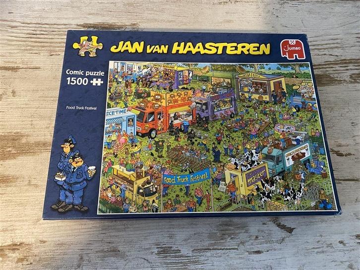 jan van haasteren - food truck festival 1500 stuks [s708], Hobby en Vrije tijd, Denksport en Puzzels, Zo goed als nieuw, 500 t/m 1500 stukjes