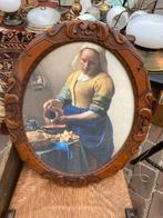 Antieke Lijst met Vermeer Melkmeisje Print, Antiek en Kunst, Ophalen of Verzenden