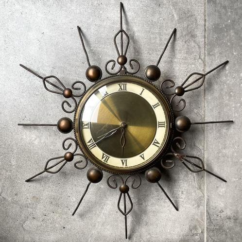Vintage mid century, retro zonneklok, klok (niet werkend), Antiek en Kunst, Antiek | Klokken, Ophalen