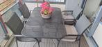 Metalen tuinset met 4 stoelen, Tuin en Terras, 4 zitplaatsen, Gebruikt, Aluminium, Ophalen of Verzenden