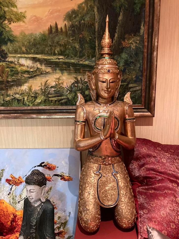 Prachtige Thaise tempelwachter, Huis en Inrichting, Woonaccessoires | Boeddhabeelden, Zo goed als nieuw, Ophalen