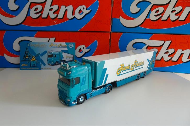 René Fleurs Daf XF - Tekno, Hobby en Vrije tijd, Modelauto's | 1:50, Zo goed als nieuw, Bus of Vrachtwagen, Tekno, Ophalen of Verzenden