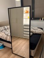 Grote zwarte spiegel met houten rand, Huis en Inrichting, Woonaccessoires | Spiegels, Gebruikt, Ophalen of Verzenden, 75 tot 100 cm