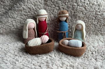Mini kerststal gehaakt kerstgroep kinderen kerstmis beschikbaar voor biedingen